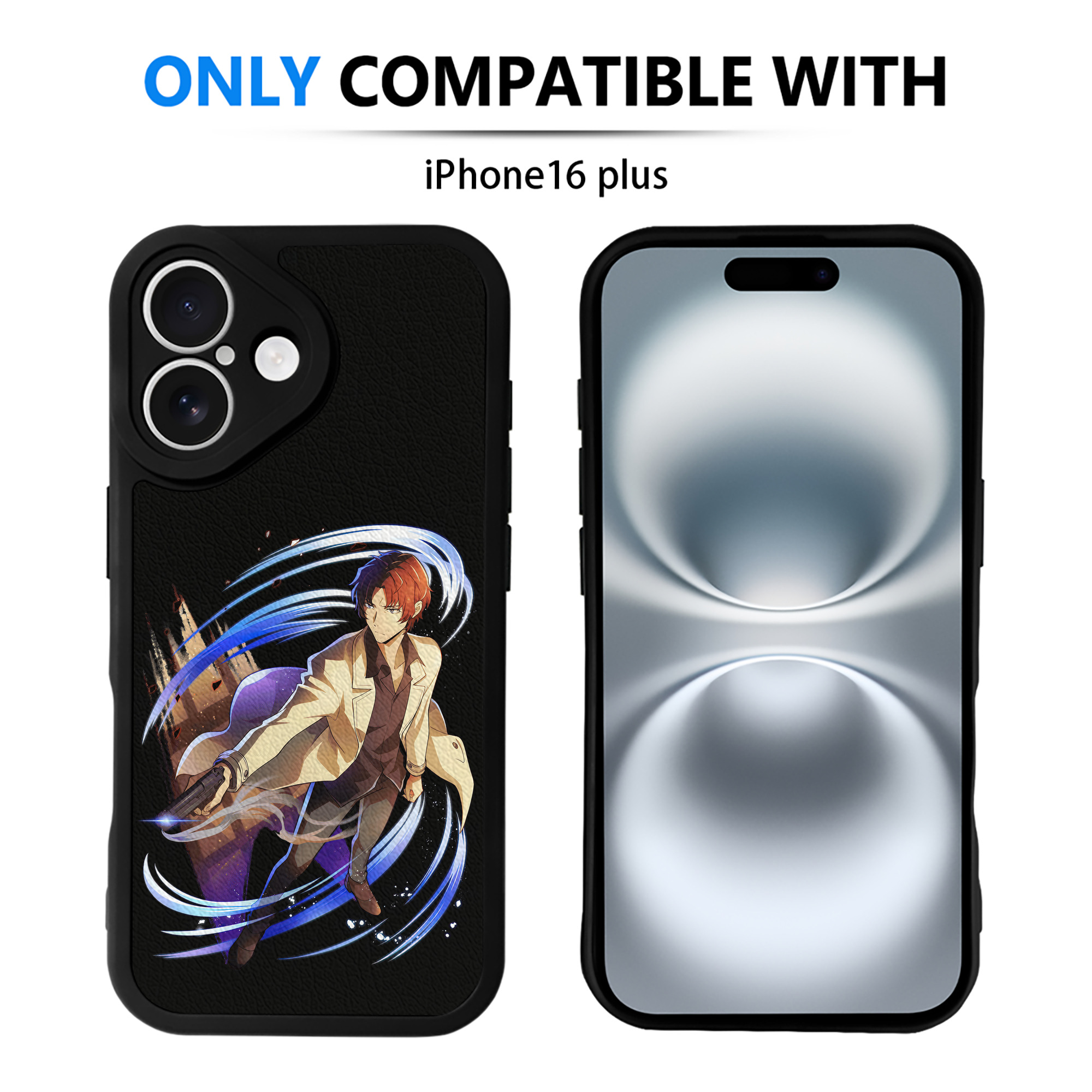 （画像用） 文豪ストレイドッグス Bungo Stray Dogs 【iPhone 16シリーズ対応】シリコンスマホケース（レザー調） 材質：シリコン